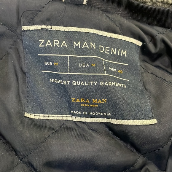 Zara Men’s Denim Vest with removable hood Sz M - Picture 9 of 14